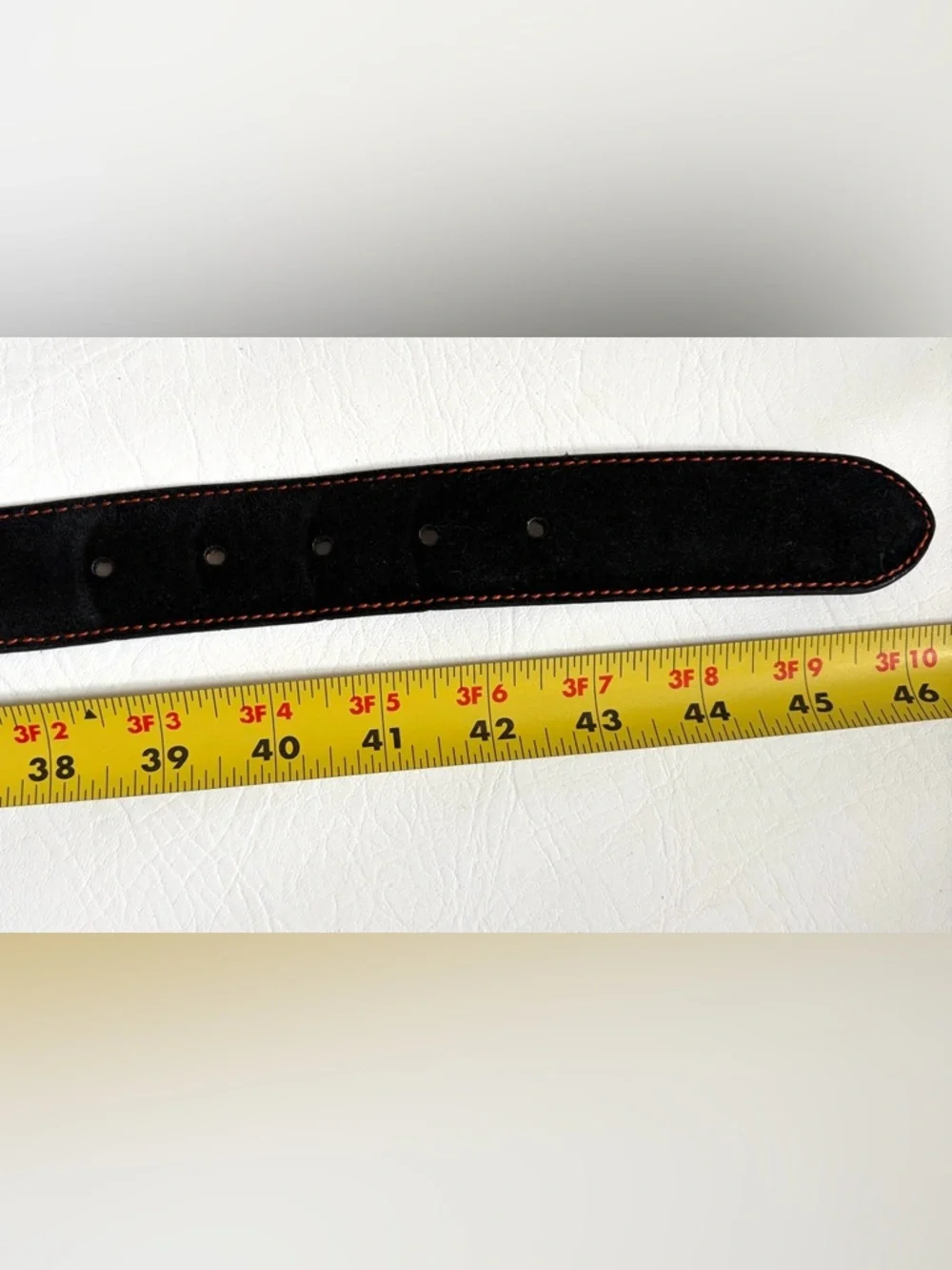 J. Hilburn Men’s Belt Suede 35MM Custom Suede Leather Belt Black/Orange size 42